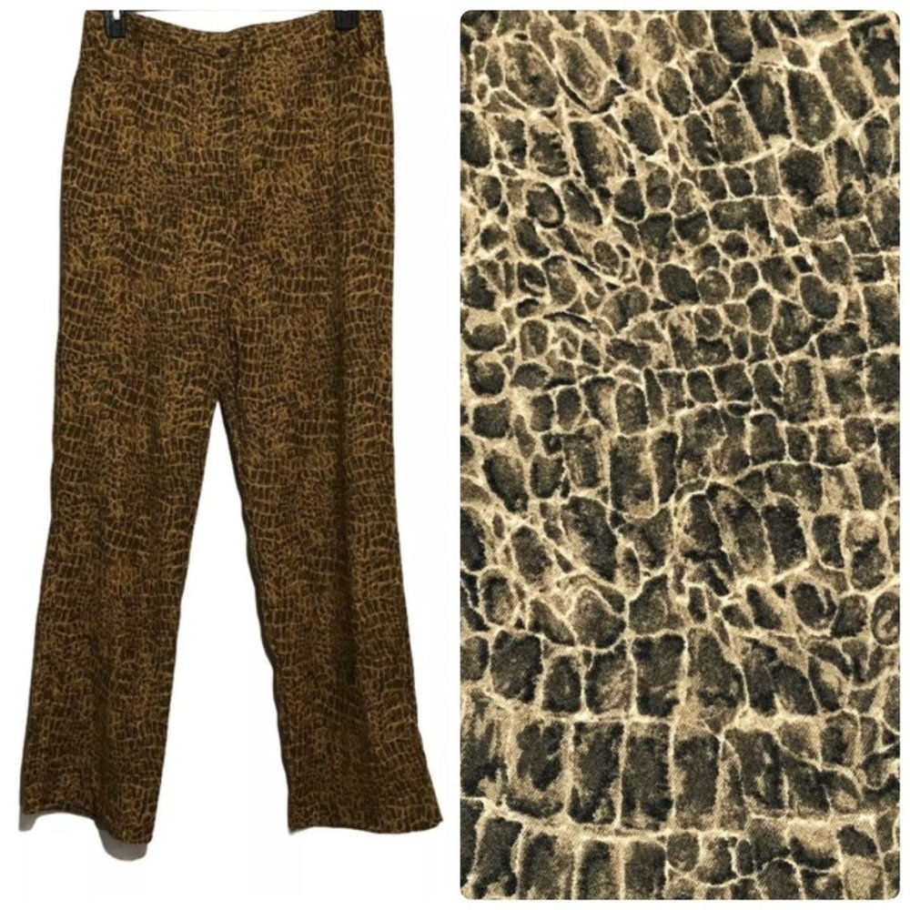 Intriguing Threads Pants Women Size 12 Vintage Brown Snake Retro Boho Gothic
